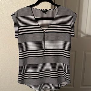 Express XS black and white striped top